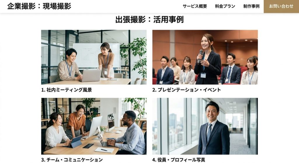 企業向けコーポレート写真出張撮影例まとめ